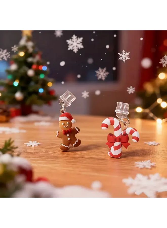 Santa Claus Design 5pcs Christmas Dust Plugs For Book Lovers - Image 4